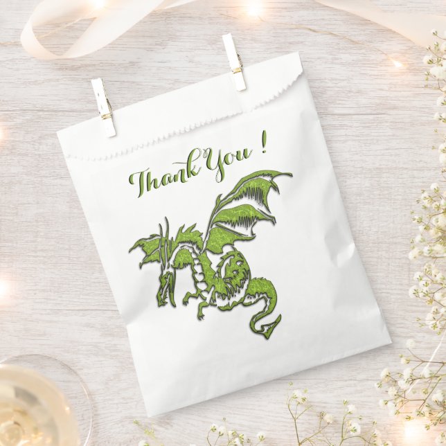 Flying Dragon Design Favour Bag (Clipped)