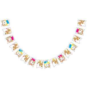 flying dragon fire in fairytale, party supplies bunting flags