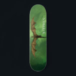 Flying Dragon Green Nebula Galaxy Monogram Skateboard<br><div class="desc">This design may be personalized by choosing the customize option to add text or make other changes. If this product has the option to transfer the design to another item, please make sure to adjust the design to fit if needed. Contact me at colorflowcreations@gmail.com if you wish to have this...</div>