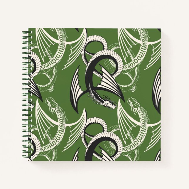 Flying Dragon on the green background. Notebook (Front)