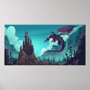 Flying dragon poster