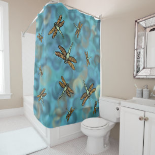 Flying Dragonflies Shower Curtain
