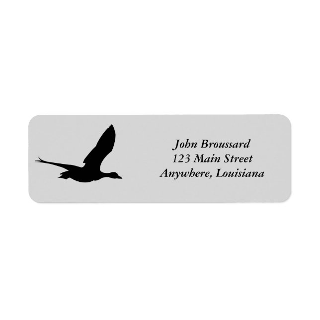 Flying Duck Head Address Label (Front)