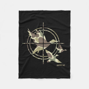 Flying Duck Hunting Camouflage Camo Ducks Hunting  Fleece Blanket