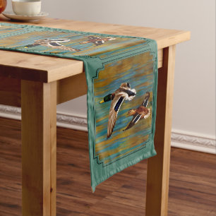 Flying Ducks Sea Mist Green Medium Table Runner