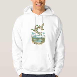 Flying Ducks Wetland Wildlife Nature Hunting Outdo Hoodie