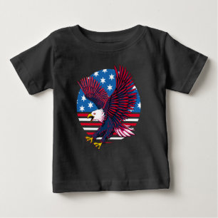 Flying Eagle and American Flag Baby T-Shirt