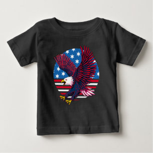 Flying Eagle and American Flag  Baby T-Shirt