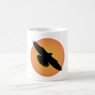 Flying eagle at front of the sun coffee mug
