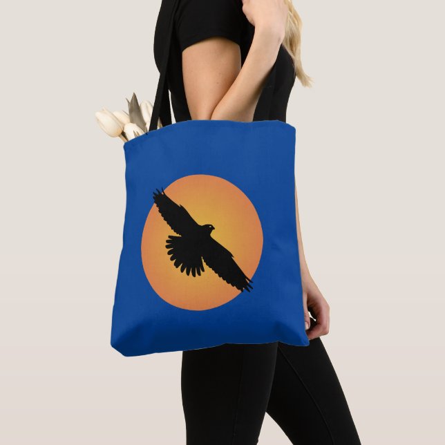 Flying eagle at front of the sun tote bag (Close Up)