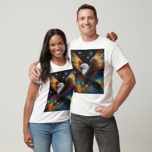 Flying Eagle Colourful Cosmic Art, T-Shirt