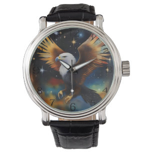 Flying Eagle Colourful Cosmic Art, Watch
