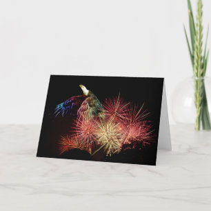 Flying eagle fireworks card