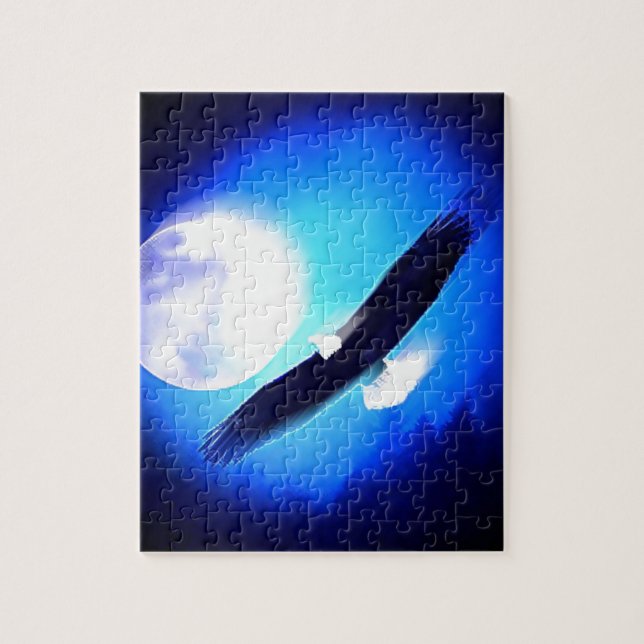 Flying Eagle & Moon Jigsaw Puzzle (Vertical)