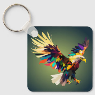 Flying eagle pop art keychain