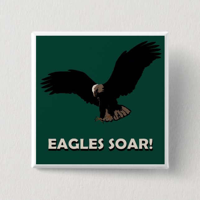 Flying Eagle Square 2 Inch Square Button (Front)