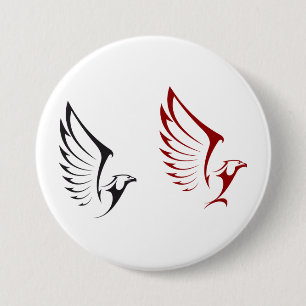 Flying Eagles Bold Bird Illustration 3 Inch Round Button