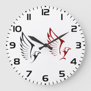 Flying Eagles Bold Bird Illustration Large Clock