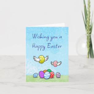 Flying Easter Eggs Holiday Card