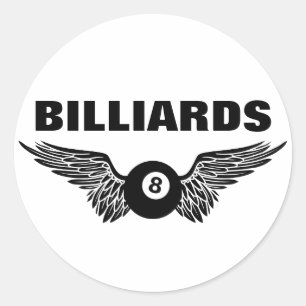 flying eightball billiards classic round sticker