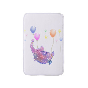Flying Elephant Funny Bath Mat