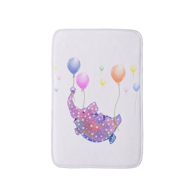Flying Elephant Funny Bath Mat (Front Vertical)