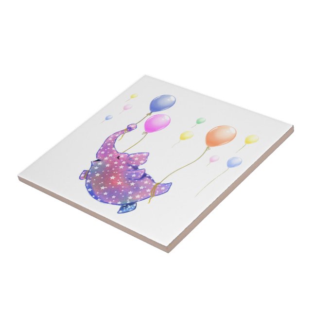 Flying Elephant Funny Ceramic Tile (Side)