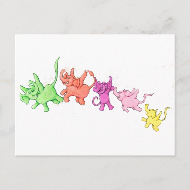 Flying Elephants Postcard (Front)
