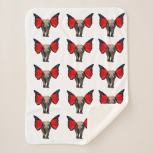 Flying Elephants Sherpa Blanket