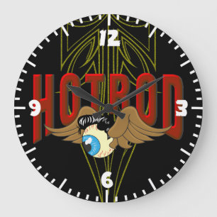 Flying Eyeball Hot Rod Large Clock