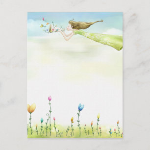 flying fairy postcard