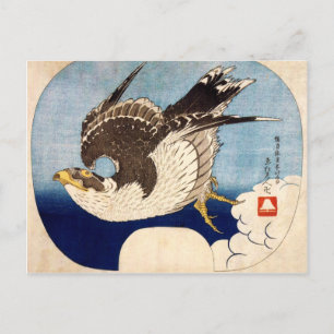 Flying Falcon, Hokusai Postcard