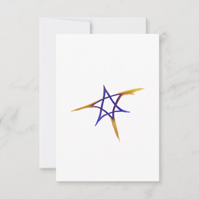 Flying Fiery Star of David Card (Front)