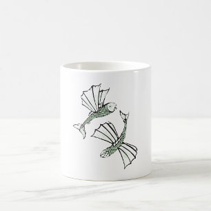 Flying Fish Hand Drawn Ocean Creature Coffee Mug