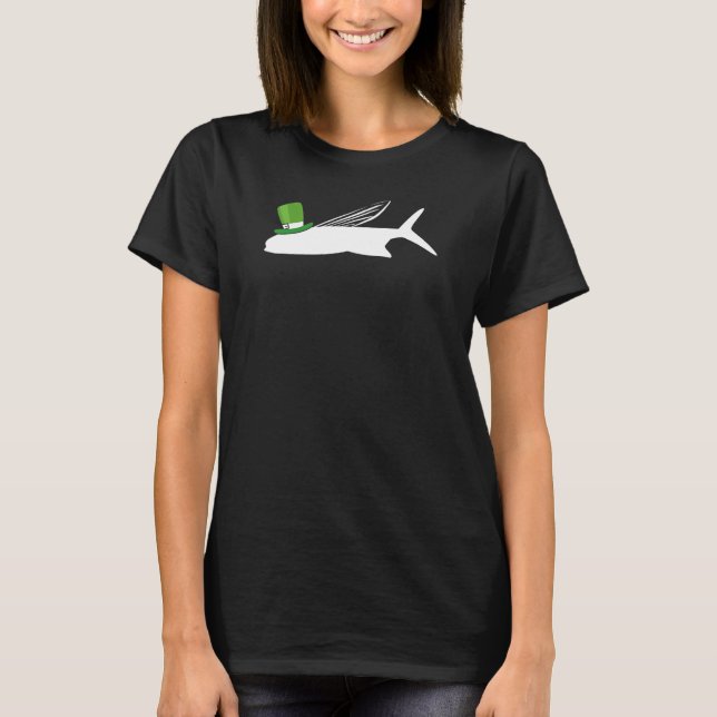 Flying Fish Leprechaun Irish St Patrick Day T-Shirt (Front)