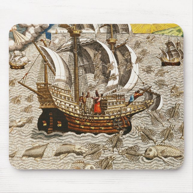 Flying Fish Meet in the Torrid Zone Mouse Pad (Front)