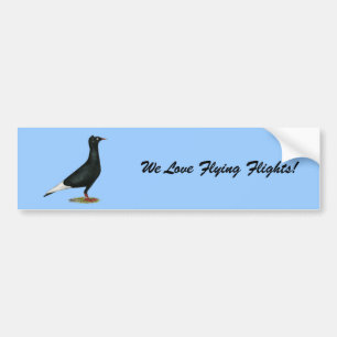 Flying Flight Black Cap Bumper Sticker