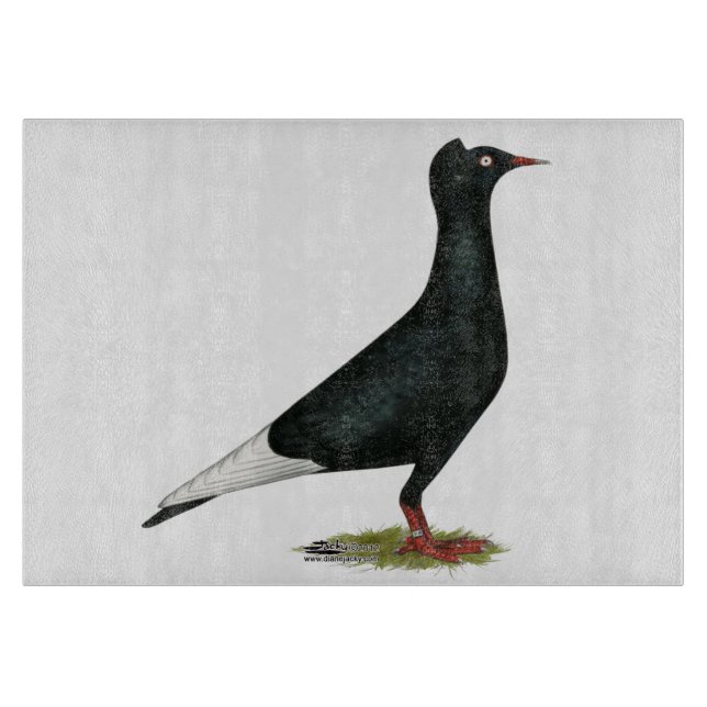 Flying Flight Black Cap Pigeon Cutting Board (Front)