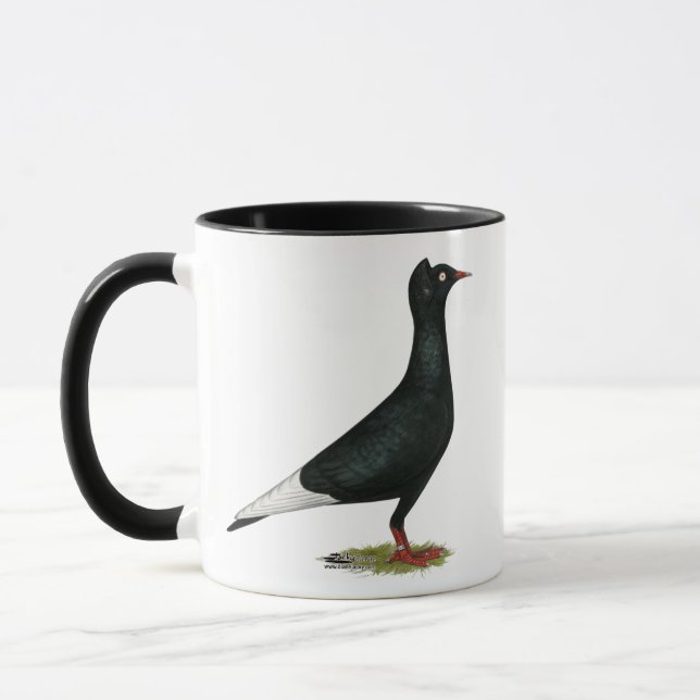 Flying Flight Black Cap Pigeon Mug (Left)