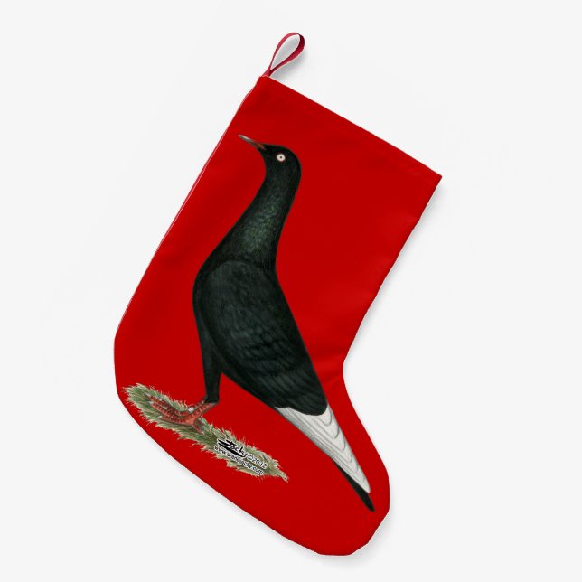 Flying Flight Black Pigeon Small Christmas Stocking (Front (Hanging))