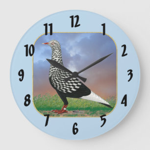Flying Flight Pigeon and Clouds Large Clock