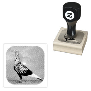 Flying Flight Pigeon and Clouds Rubber Stamp