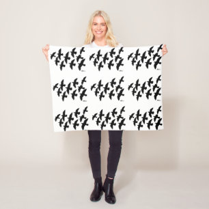Flying Flight Pigeons Fleece Blanket
