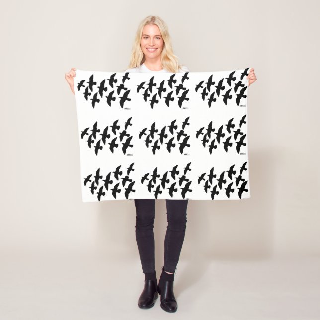 Flying Flight Pigeons Fleece Blanket (In Situ)