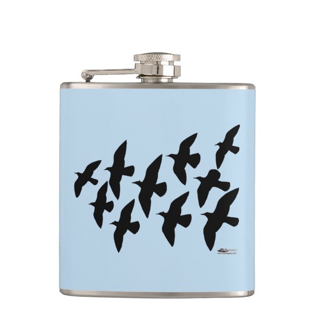 Flying Flight Pigeons Hip Flask (Front)