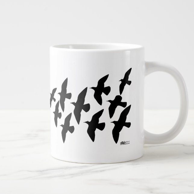 Flying Flight Pigeons Large Coffee Mug (Right)