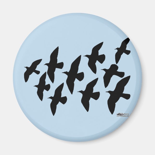 Flying Flight Pigeons Magnet (Front)