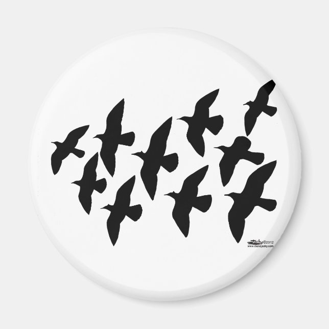 Flying Flight Pigeons Magnet (Front)