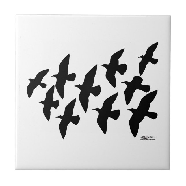 Flying Flight Pigeons Tile (Front)