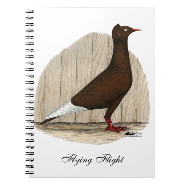 Flying Flight Red Cap Pigeon Notebook (Front)